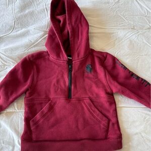 Carhartt Hoodie Youth 18mo Toddler Kids Maroon Pullover Sweatshirt Quarter Zip